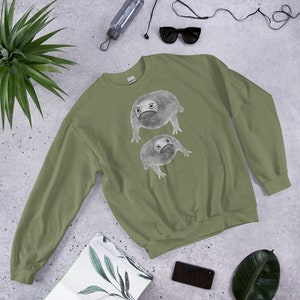 SWEATSHIRT Weird Frog Goblincore Christmas Cottagecore Birthday Gifts Jumper Funny Toad Sweater Quirky Whimsical Cute Grumpy Frown Rain Frog