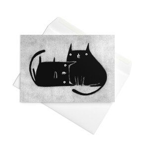 BIGLIETTO D'AUGURI Gatto Nero Kawaii Gattino Bizzarro Inviti Stravaganti Carini Gotici Inaugurazione della Casa Stregata Gotico Divertenti Biglietti di Compleanno Regalo per Amante dei Gatti