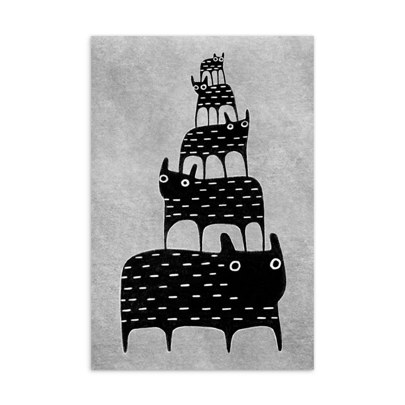 4 Stack Capybara 4x6 ART PRINT POSTCARD Capybara Stack Weirdcore Guinea Pig Funny Folk ...