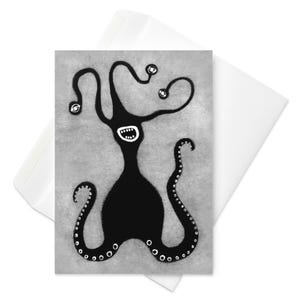 CARTE DE VOEUX Carte d'anniversaire monstre faire-parts lunatique drôle gothique étrange correspondant mignon cadeau de pendaison de crémaillère Goth cadeaux de printemps originaux