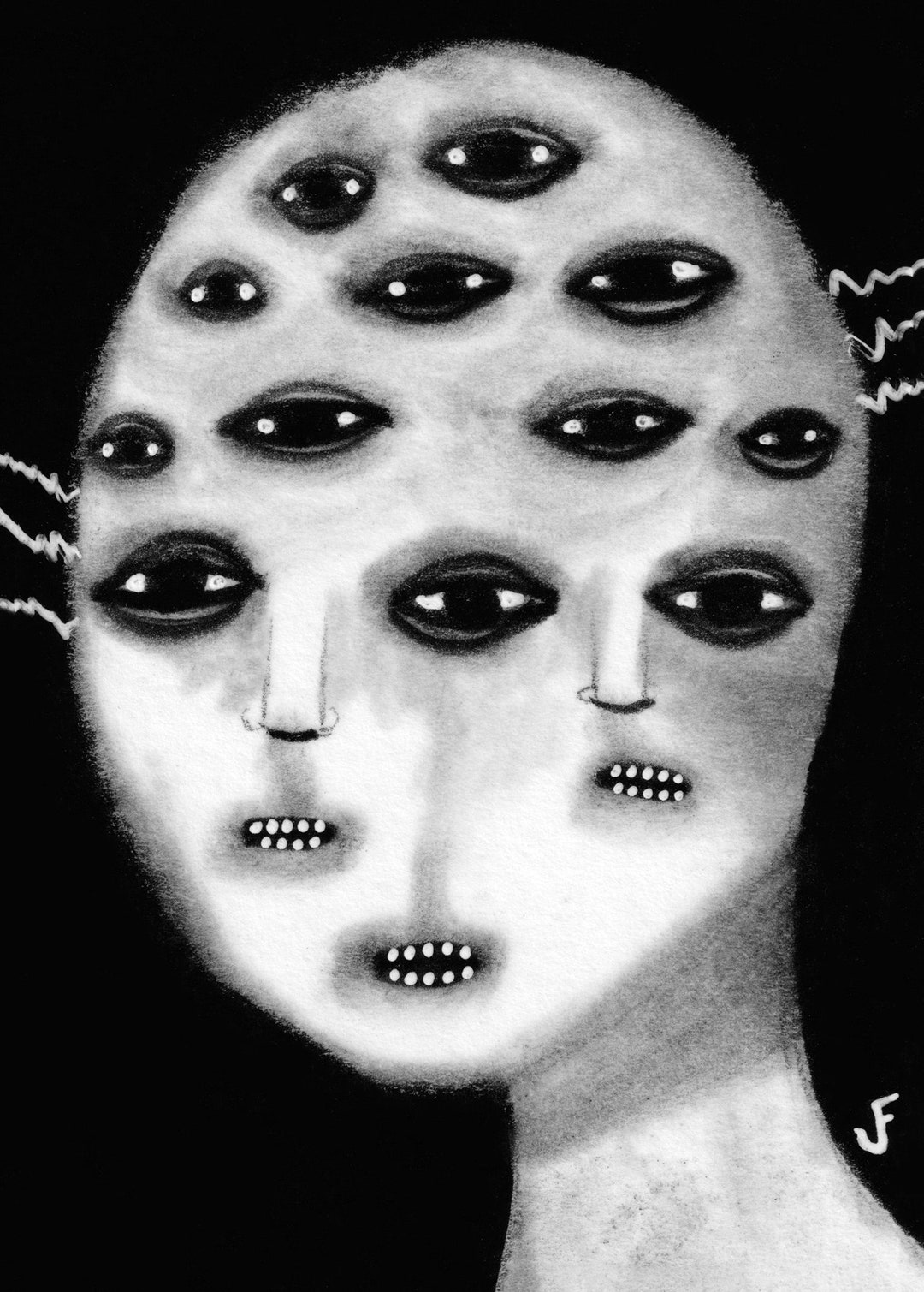 ACEO ART PRINT Monster Folk Art Canada Miniature Collectible Etsy