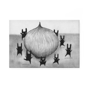 METAL FRIDGE MAGNET Onion Dancers Rabbit Monsters Funny Goblincore Gothic Dark Academia Witchy Birthday Gift Weirdcore Goth Housewarming