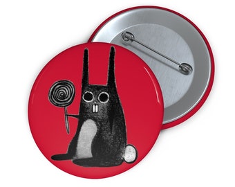 BUTTON BUTTON Sonderbares Kaninchen Kunst Pin Abzeichen Volkskunst Punkhase Brosche Sonderbar niedlich Pins Accessoires Lustiges Geburtstagsgeschenk Gothik