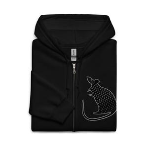 Sudadera clásica con cremallera, jersey de rata, estilo Dark Academia, arte popular, ratón, estilo gótico kawaii oscuro, regalo de cumpleaños, espeluznante, lindo, extraño, terror, ratas góticas