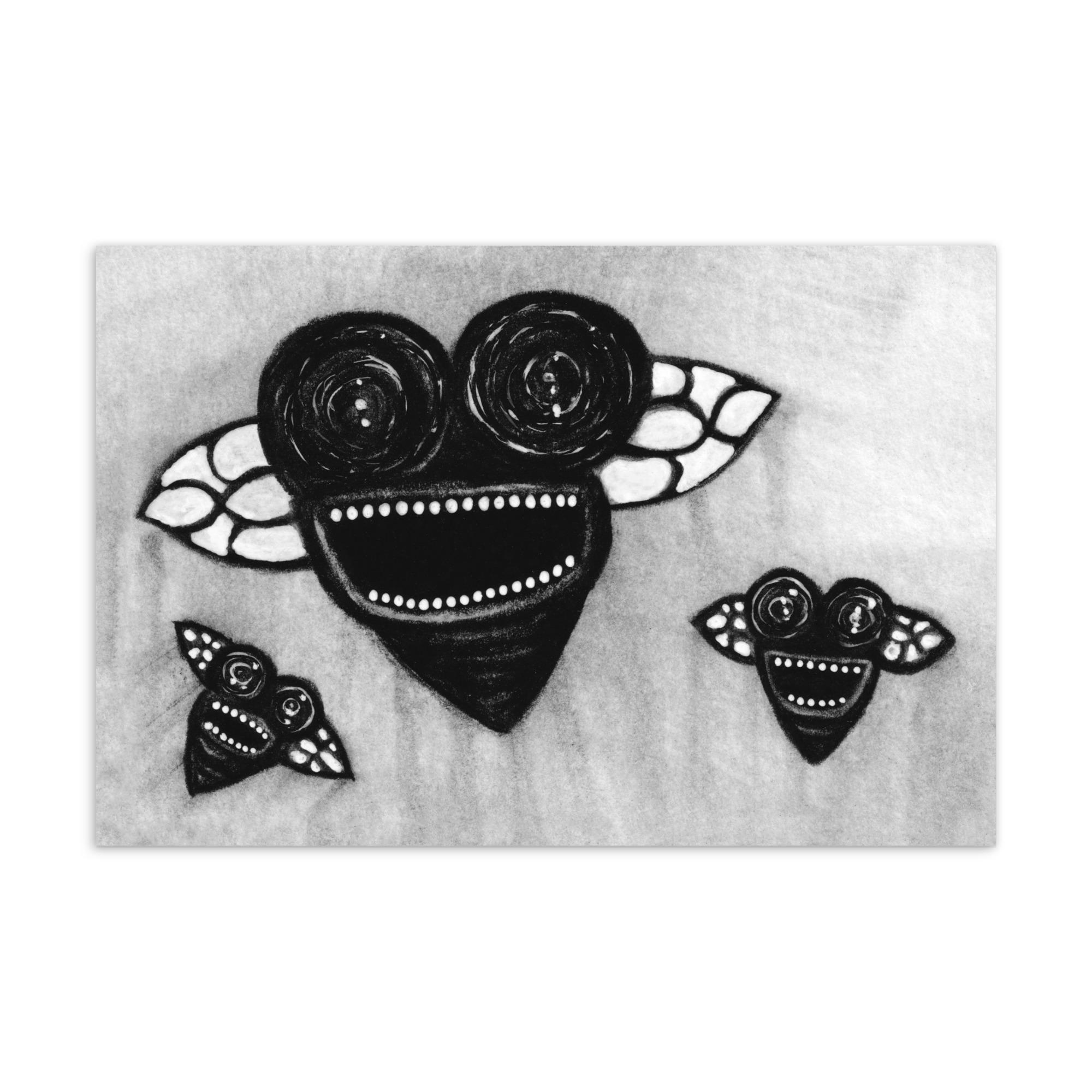 4x6 ART PRINT POSTCARD Monster Postcards Whimsical Funny Gothic