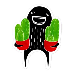 ADESIVI IN VINILE Cactus Mostro Arte Popolare Pianta da Appartamento Piante Cellulare Decalcomania Auto Regalo di Compleanno Adesivi per Piante Adesivo per Bottiglia d'Acqua per Inaugurazione della Casa