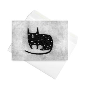 BIGLIETTO D'AUGURI Gatto Nero Kawaii Gattino Bizzarro Inviti Stravaganti Carini Gotici Inaugurazione della Casa Stregata Gotico Divertenti Biglietti di Compleanno Regalo per Amante dei Gatti