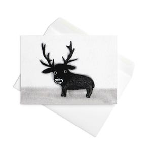 GRUSSKARTE Gruselige Hirsche Dark Academia Volkskunst Goth Geburtstag Einweihungsparty Gruselige Niedliche Witzige Weirdcore Lustige Frühlingsgeschenke