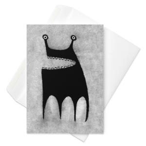Carte d'anniversaire monstre kawaii, faire-parts extraterrestre fantaisiste, gothique étrange, cadeau de pendaison de crémaillère mignon, cadeaux de printemps originaux gothiques