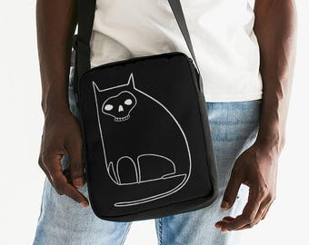 MESSENGER BAG Skull Cat Gothic Gifts Quirky Weirdcore Gifts for Cat People Creepy Cute Horror Witchy Goth Punk Dark Academia Spring Gifts