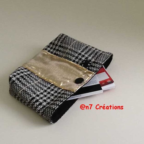 Pochette pour cartes de fidélité, noir et doré