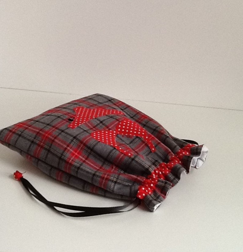 Underwear in gray and Red Plaid handbag