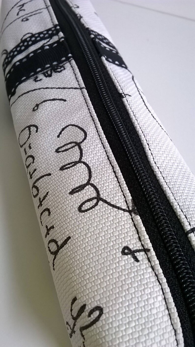 White pencil case with mathematics pattern image 3