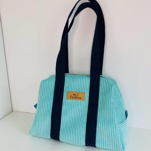 Large water green velvet toiletry bag
