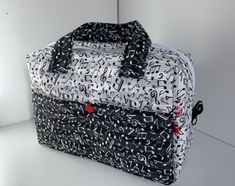 Black and white "Music" toiletry bag - New model