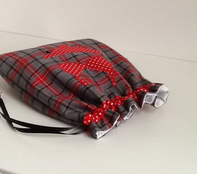 Underwear in gray and Red Plaid handbag