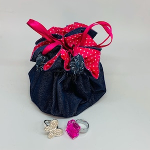 Schmuckgeldbörse mit Fächern, blau und rosa