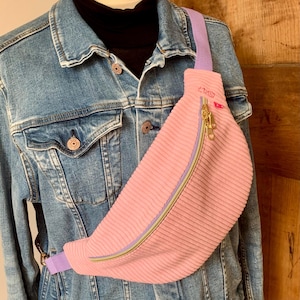 Pale pink velvet fanny pack