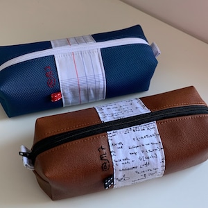Faux leather school pencil case