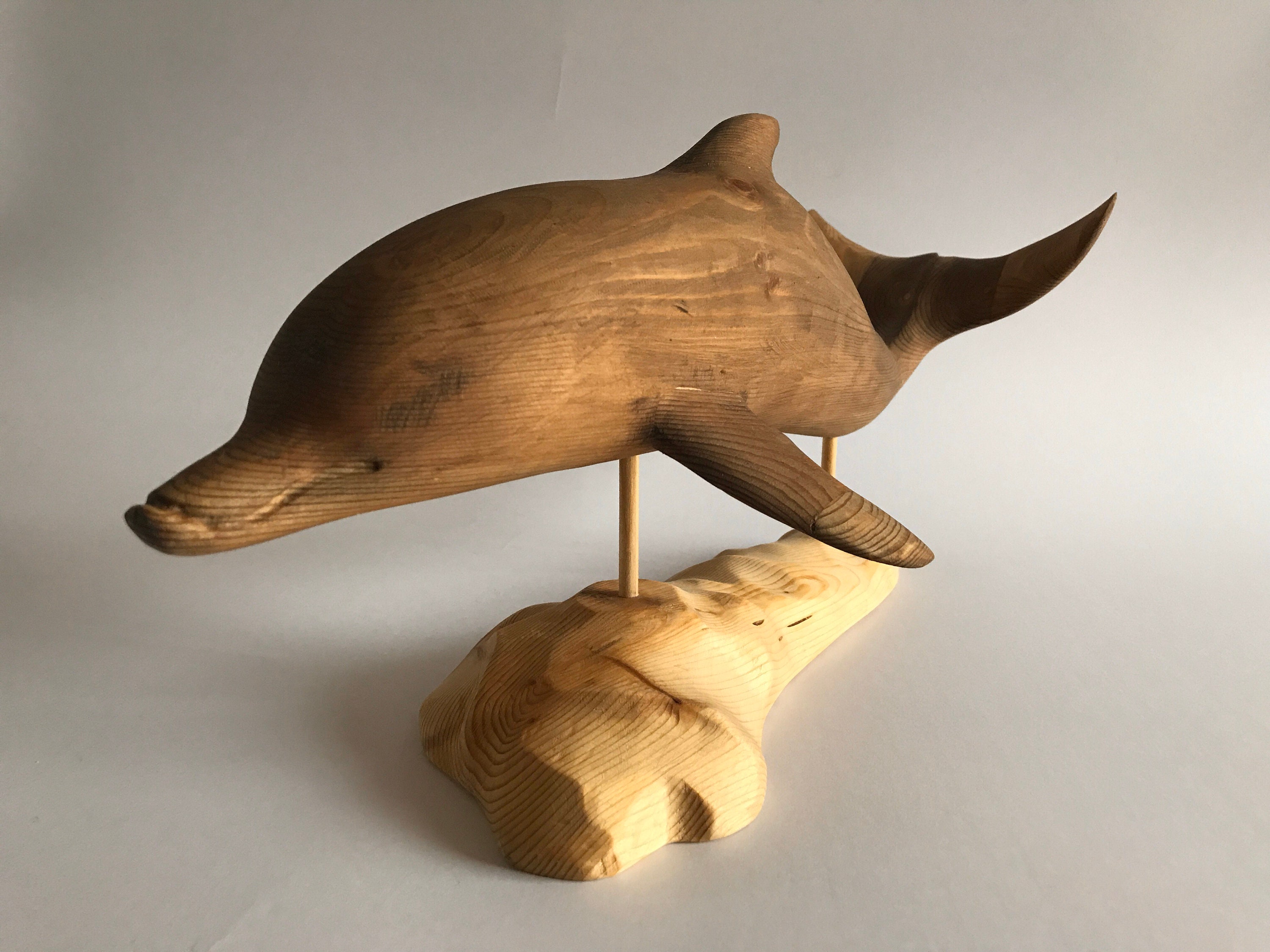 Handcarved Original Wood large Dolphin coastal Etsy