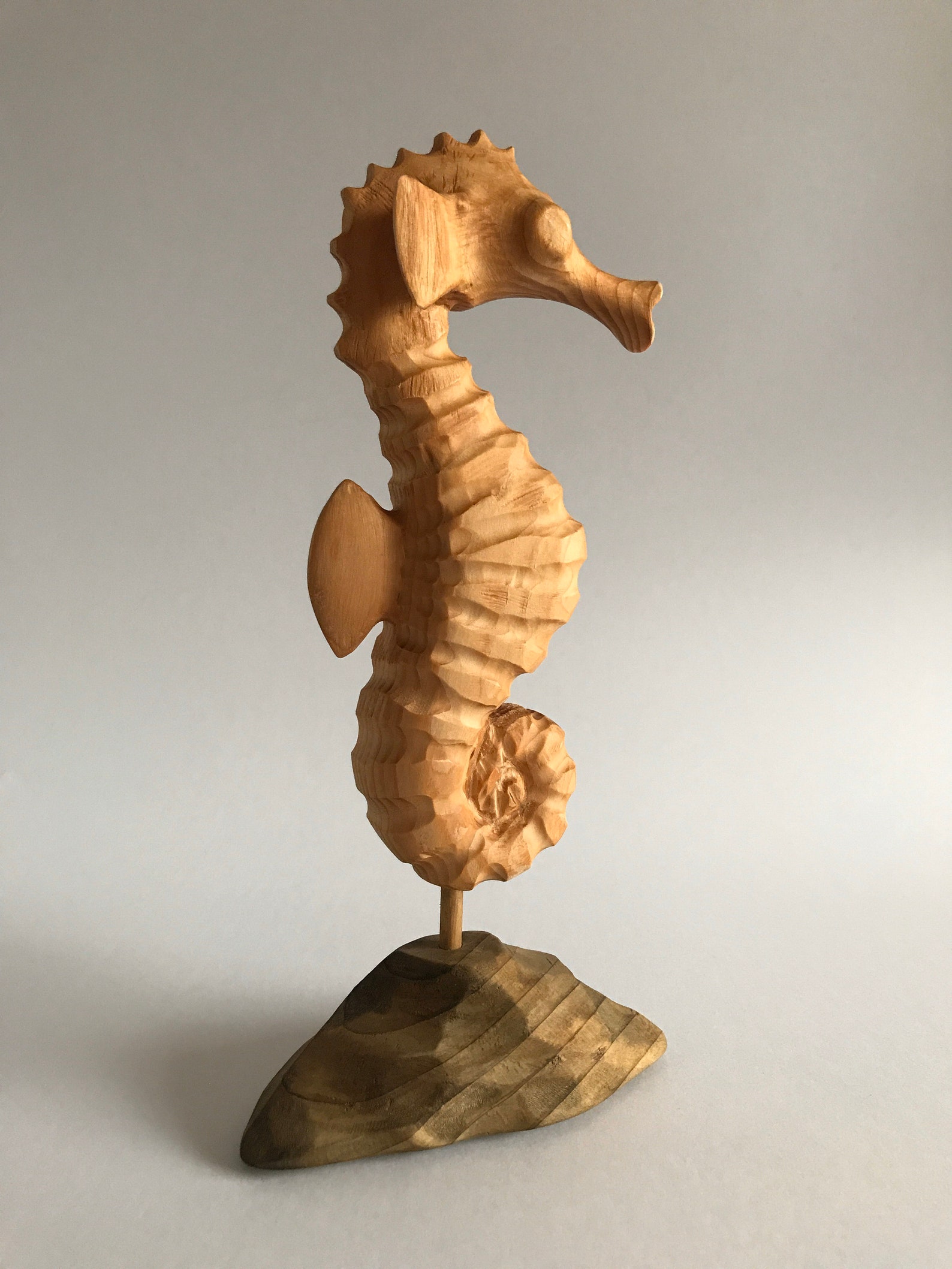 Handcarved Original Wood Seahorse Coastal Art/decor/sculpture Etsy