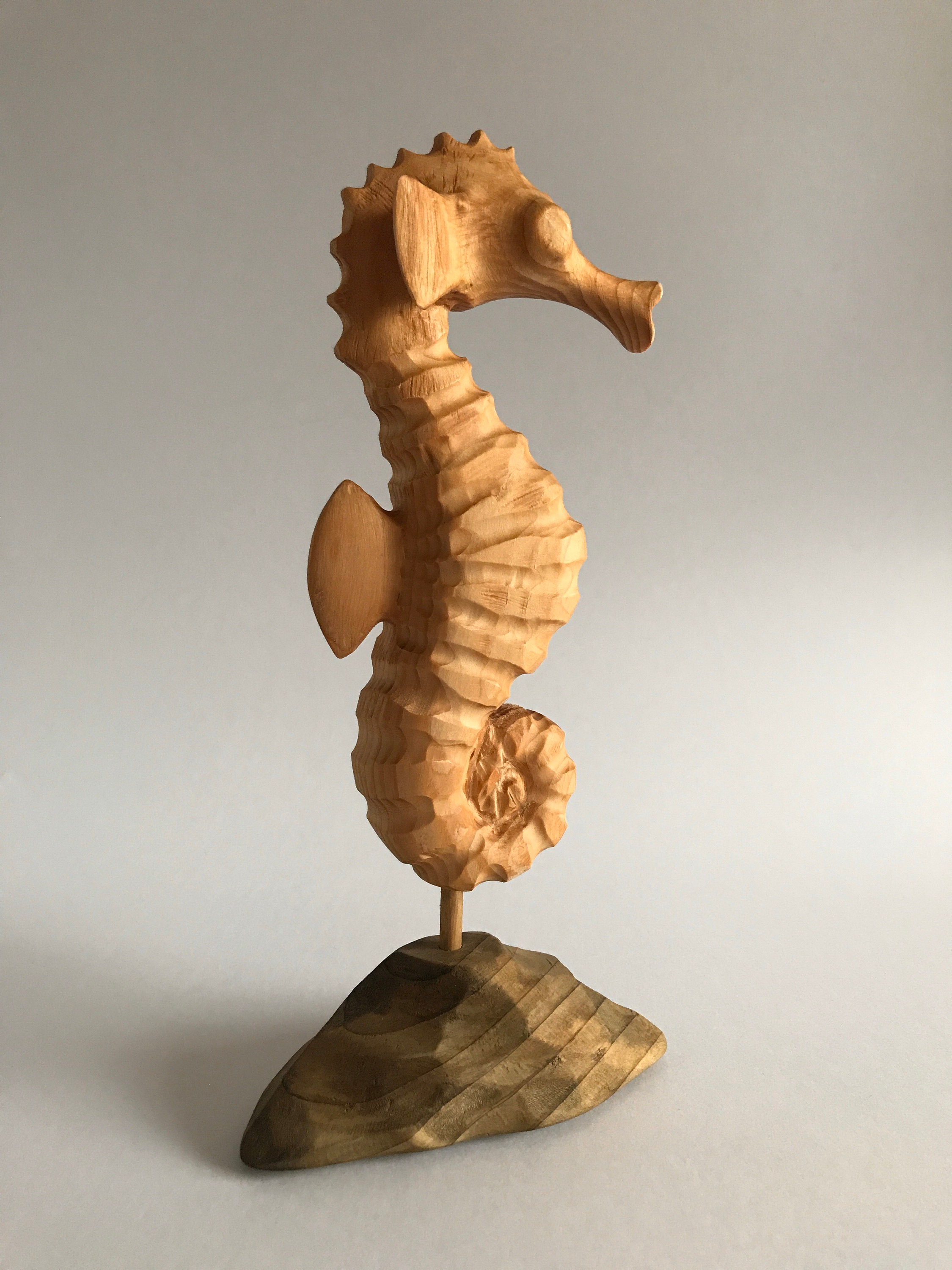 Handcarved Original Wood Seahorse coastal art/decor/sculpture Etsy 日本