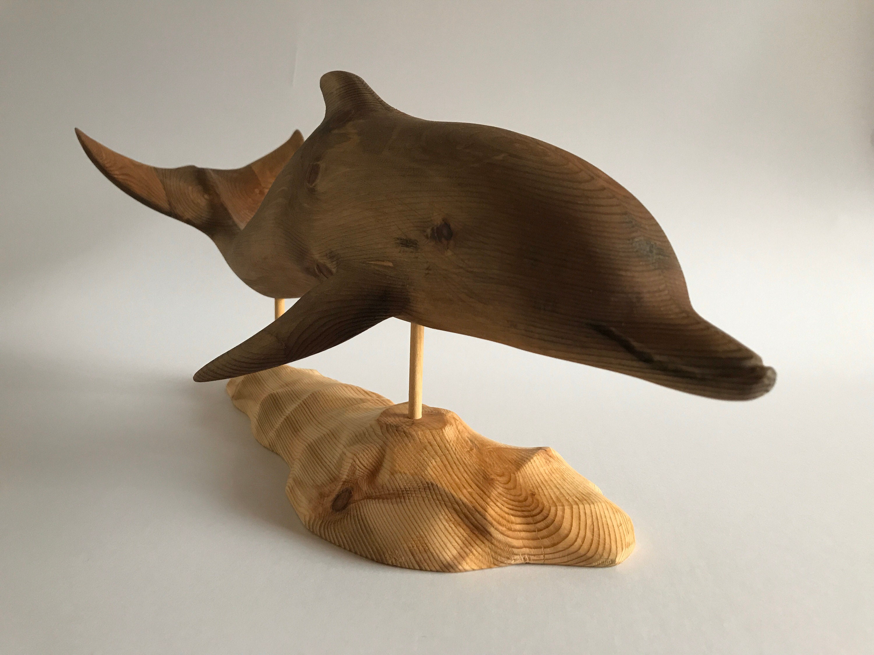 Hand-carved Original Wood Large Dolphin Coastal - Etsy