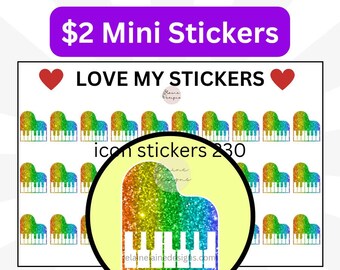 Piano planner sticker, Piano stickers, Piano lessons planner sticker, keyboard planner stickers, piano icon sticker, agenda ICON EED232