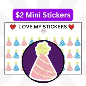 Planner stickers, icon stickers, birthday, celebration, happy birthday, EED33