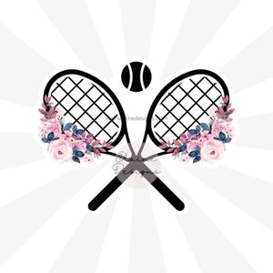 Tennisschläger Aufkleber, Tennis Aufkleber, Doppelten Tennis Aufkleber, Tennisschläger Aufkleber, Tennisball Aufkleber, Blumen Tennis Aufkleber, Blumen 96