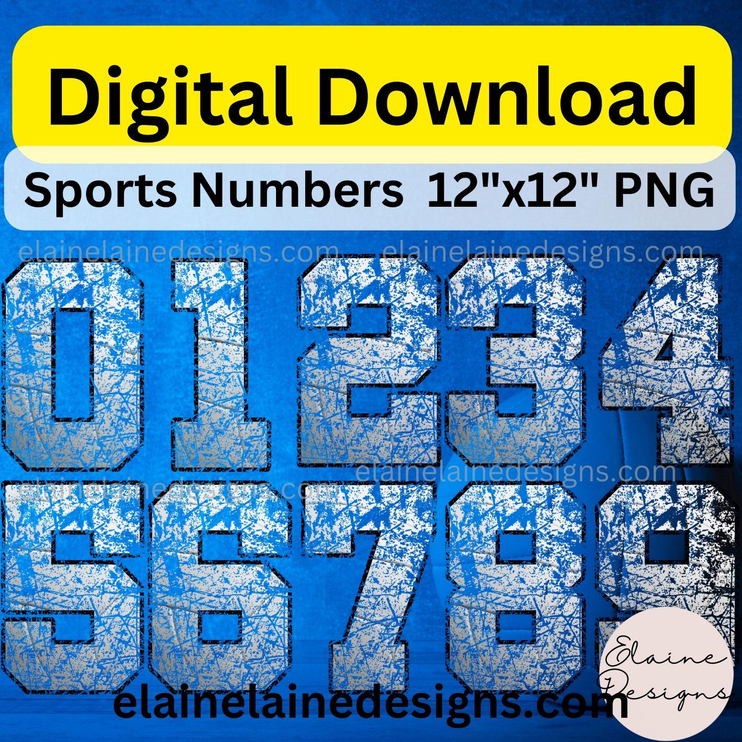 Volleyball Numbers 0–9 Clipart | Distressed Varsity Sports Digits