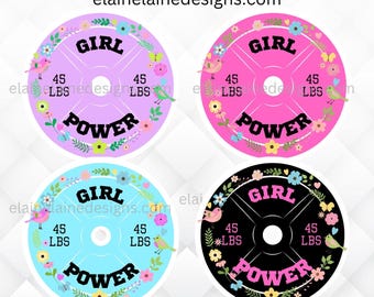 Girl Power Barbell Sticker, Custom Weightlifting CrossFit Gym Decal for Women, Muscle Mommy Fitness sticker, crossfit, EED-Sports-341
