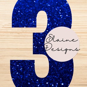 Royal Blue Sparkle Numbers Blue Glitter Numbers Wedding Table Numbers ...