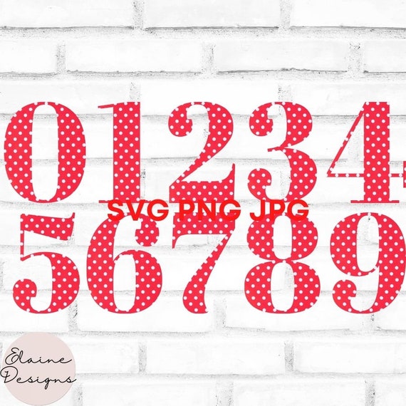 Pink Polka Dot Numbers Pink and White Dots Numbers Wedding - Etsy