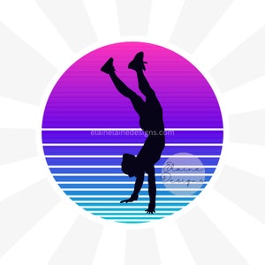 Crossfit Sticker, Girl workout sticker, Handstand walks, Handstand sticker, handstand pushup stickers, hspu, girl power sticker, sunset 54