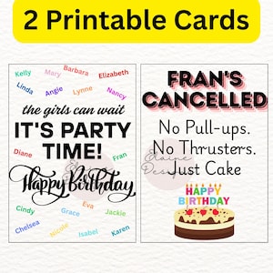 CrossFit Birthday Cards Printable | The Girls Can Wait & Fran’s Cancelled | Digital Gym Birthday Card, Gym Card, Hyrox, Fran, EED-DC-5
