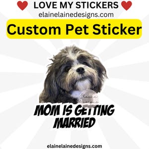 Autocollants pour animaux de compagnie, autocollants pour chiens, autocollants personnalisés pour animaux de compagnie, mariage de chien, réservez votre date, mariage d'animal de compagnie, autocollants de visage, autocollants de chien de bachelorette, lot de 6