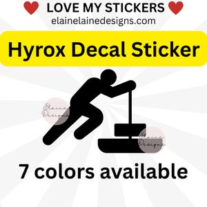 Hyrox stickers, hyrox decal, hyrox decal stickers, sled push stickers, hyrox finisher, hyrox athlete, sled, bumper stickers, EED-RUN-30