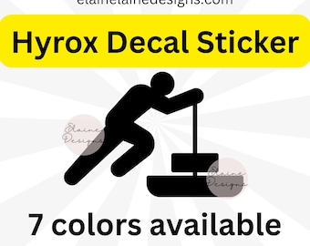Hyrox stickers, hyrox decal, hyrox decal stickers, sled push stickers, hyrox finisher, hyrox athlete, sled, bumper stickers, EED-RUN-30