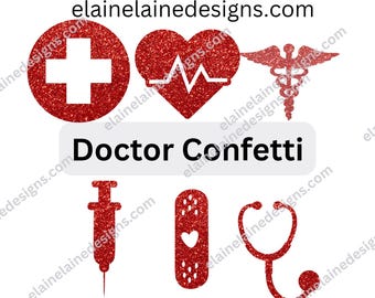 Doctor graduation confetti, medical party confetti, nurse grad decor, med school graduation, healthcare party decorations, 99