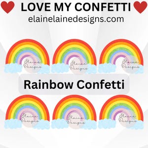 Rainbow Confetti, Rainbow cutouts, Rainbow Table Scatter | Baby Shower, Bridal Shower, Birthday, Bachelorette Party Decor, Rainbows,EED-C-24