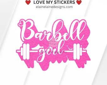 Crossfit Sticker, Barbell sticker, barbell girl sticker, girl powerlifting sticker, gym sticker, weightlifting, girls who lift EED-FIT-218