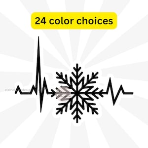 Skisticker, skisticker, Heartbeat sneeuwvlok, Snowboard Sticker, Ski bergen, leef voor sneeuw, hartslag sneeuw sneeuwvlok sticker Set 99