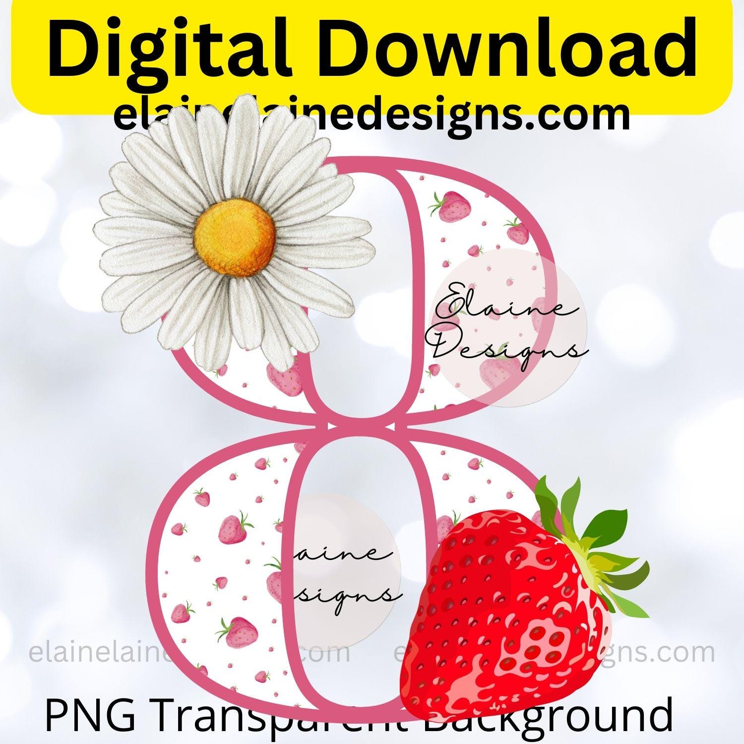 Strawberry Numbers, All Berry One, Strawberry Birthday Numbers