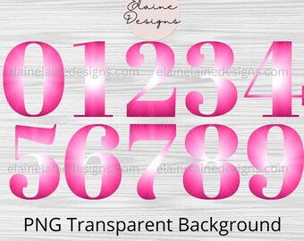 Pink Numbers With Outline - SVG, PNG, JPG -instant Zip File Download ...