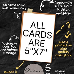 Gold muscles scratch-off card for CrossFit and Hyrox athletes — 5x7 premium cardstock greeting with scratchable gold muscles that reveals a hidden message; customizable top, hidden and bottom phrases; includes envelope and free sticker.