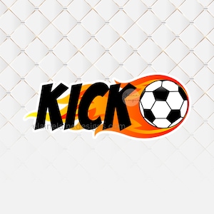 Autocollant de football, autocollant de coup de pied de football, ballon de football boule de feu, autocollant de ballon de football, autocollant de jeu de football, saison de football, ballon de football EED-SOC-13
