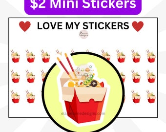 Chinese takeout planner sticker, Chinese food stickers, takeout icon sticker, date night sticker, Chinese food, meal planner ICON EED163