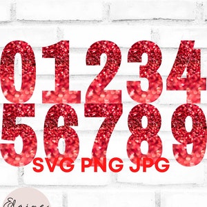 Red Sparkle Numbers Red Glitter Numbers Wedding Table Numbers Girl