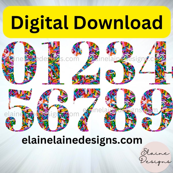 Printable Numbers, sprinkle numbers, sprinkles, sweet numbers, birthday numbers, sweet one, printable number, candy numbers, number png 506